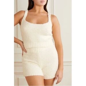 SKIMS Bone White Cozy Knit Bouclé Teddy Shorts